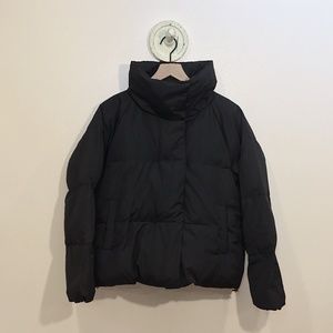 Express NWT Black Fold-Over Collar Puffer Coat